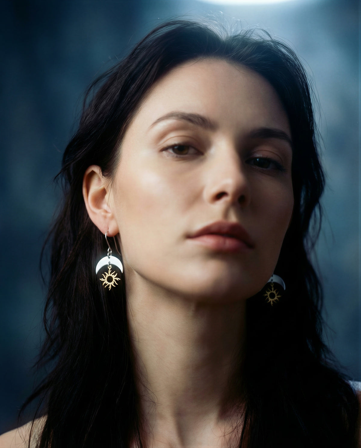 Eos Dawn Earrings - Gold & Silver Sun and Moon