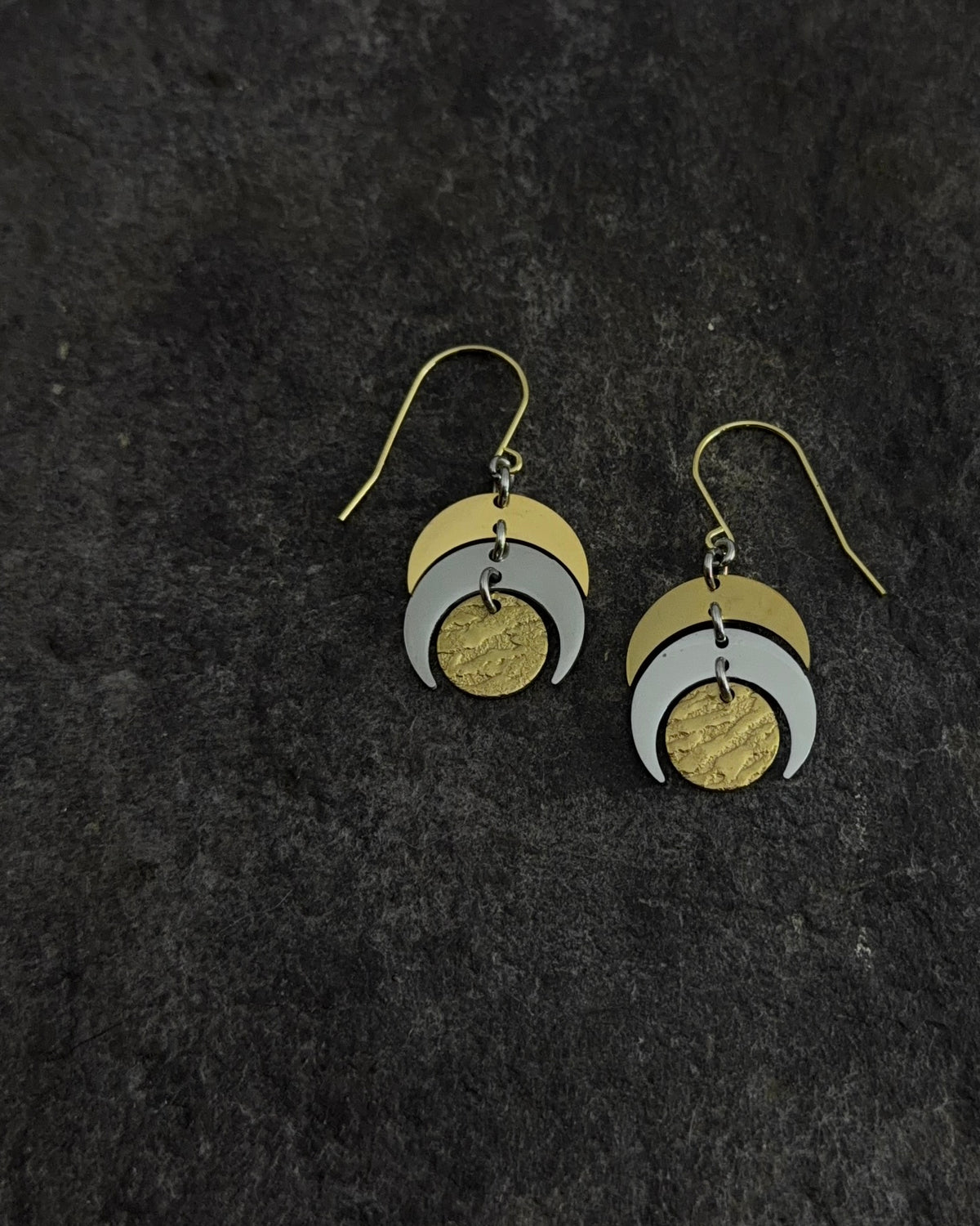 Luna Phase Earrings - 20mm Gold / Silver
