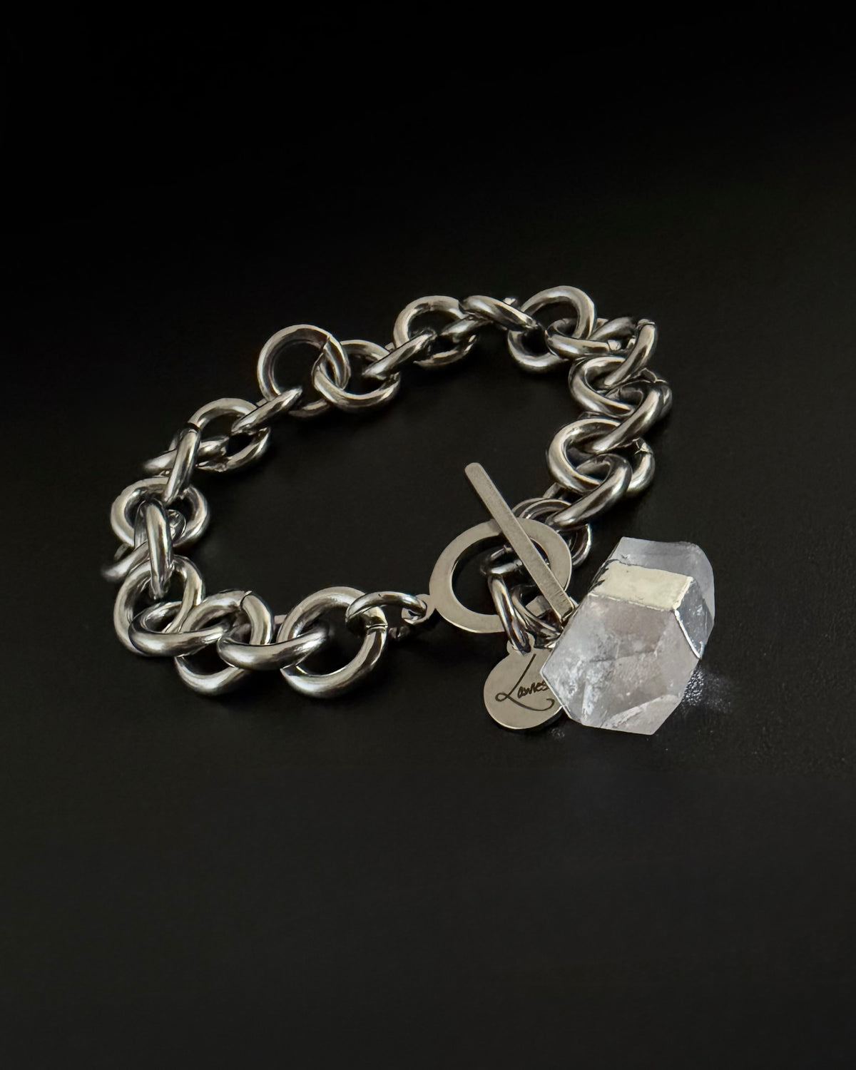Athena Axiom Bracelet - 12mm Silver / Quartz Crystal