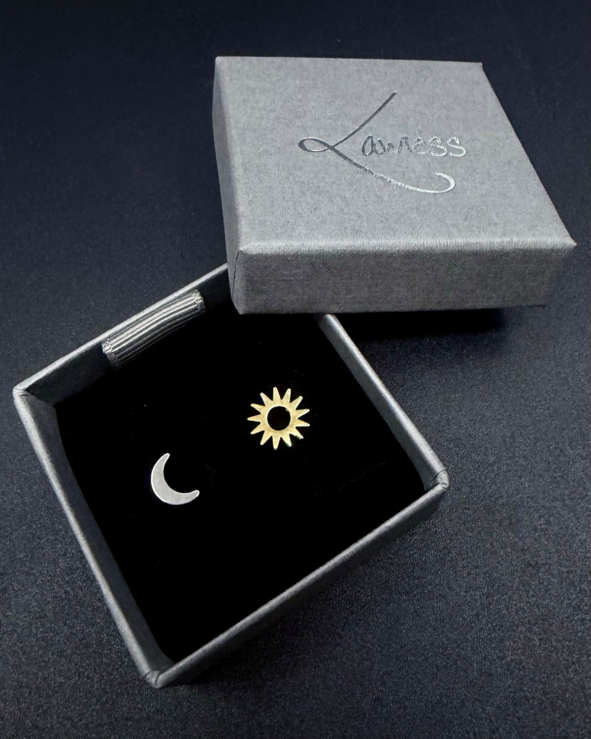 Eos Equinox Moon and Sun Studs - Silver / Gold