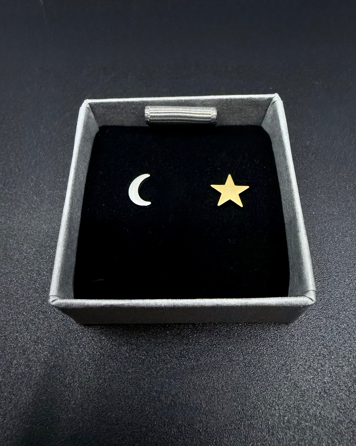 Eos Equinox Studs Earrings - Moon and Star Gold