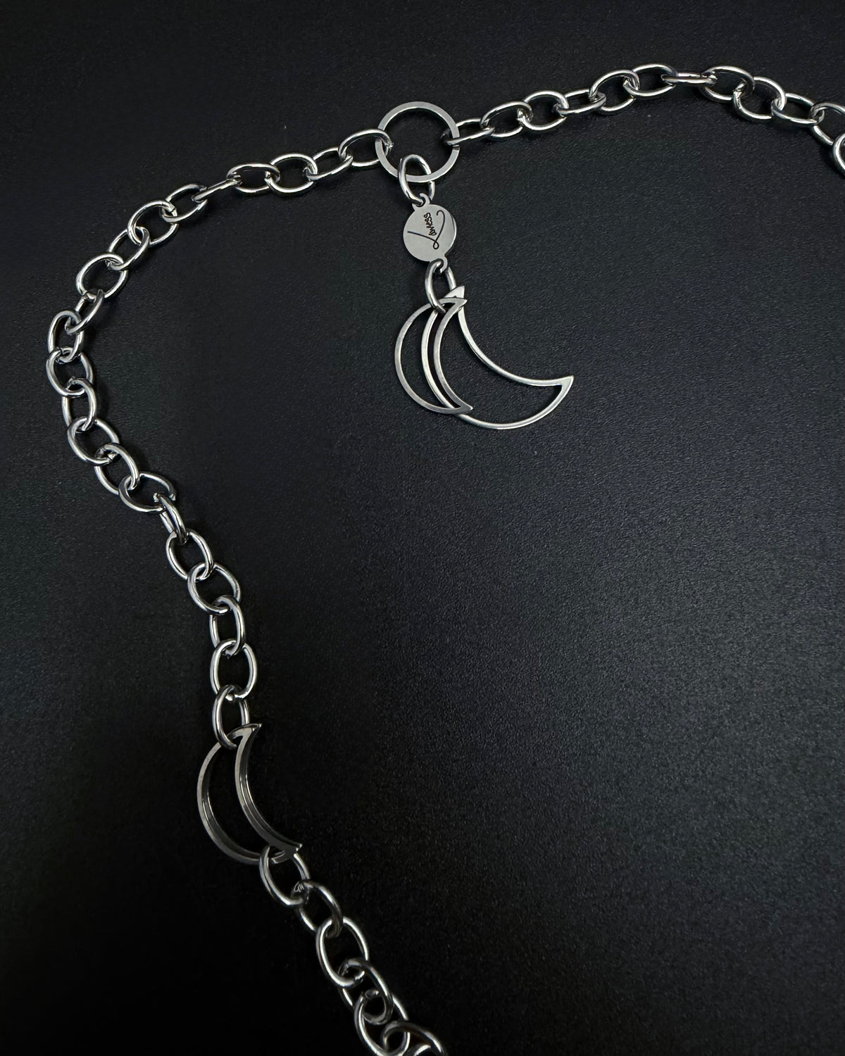 Eos Threshold Crystal Pendant Long Necklace - Silver