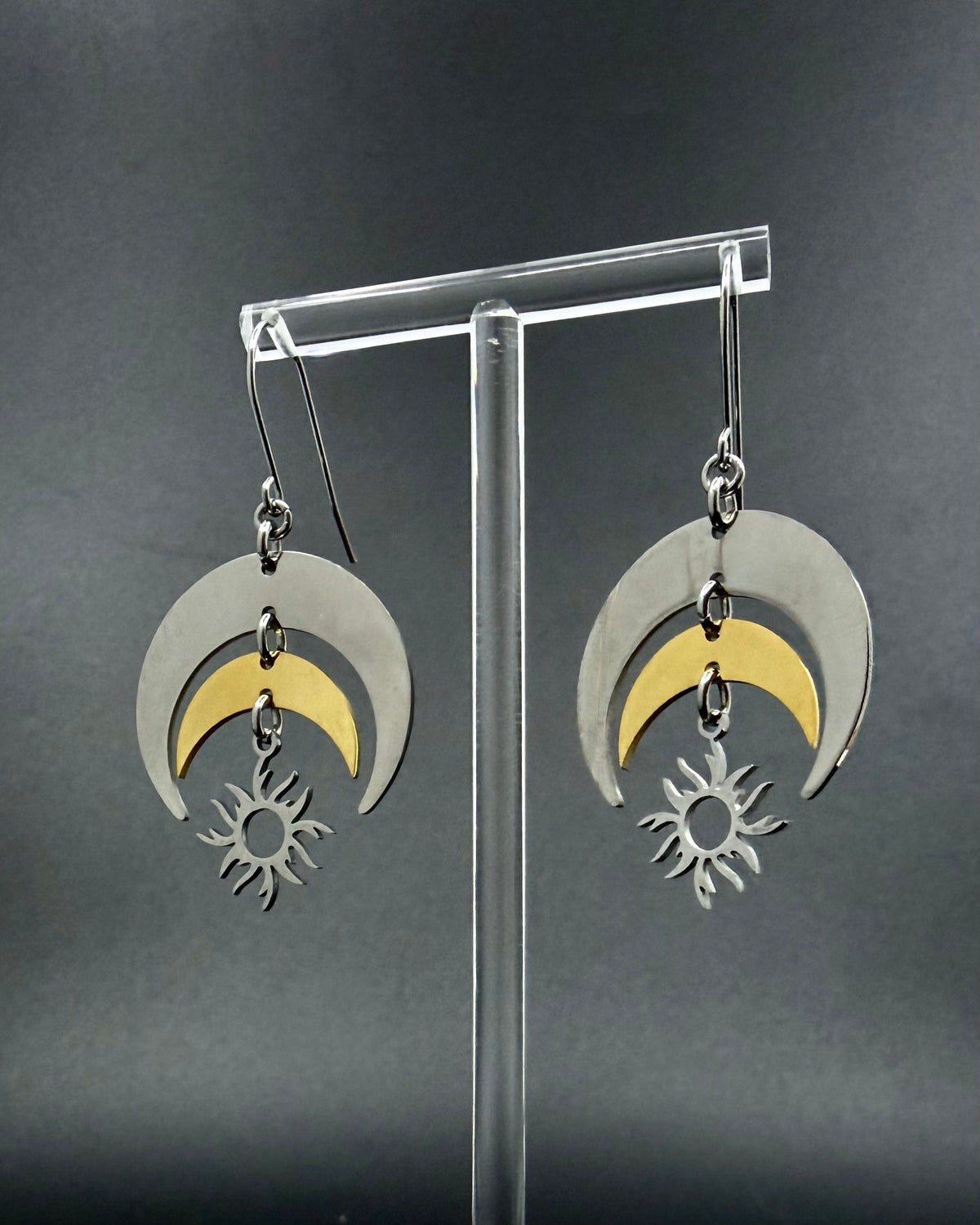 Eos Balance Earrings - Silver Gold 30mm
