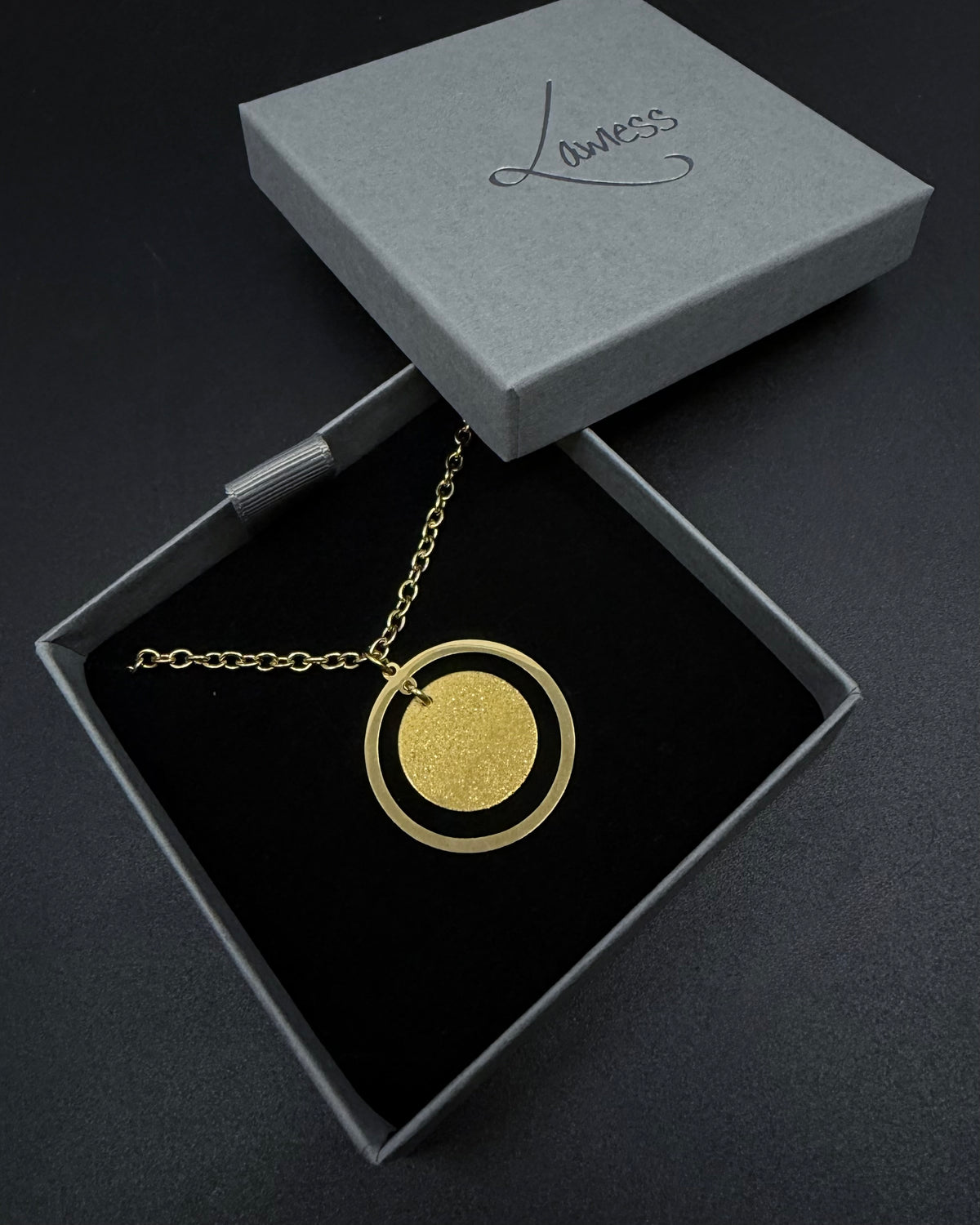 Cassini Halo Necklace - Gold 30mm