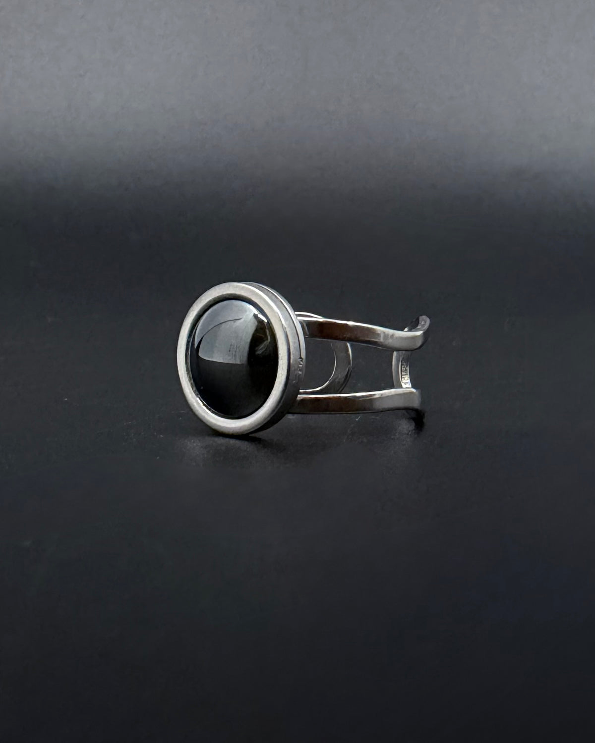 Cassini Halo Adjustable Ring - Silver / Hematite 10mm