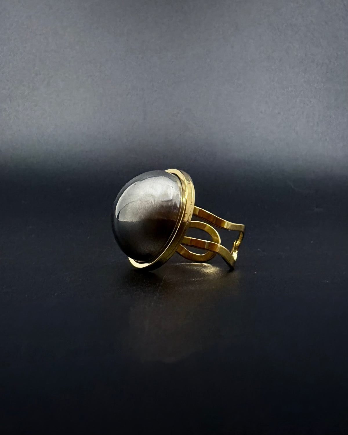 Cassini Halo Adjustable Ring - Gold / Silver 20mm