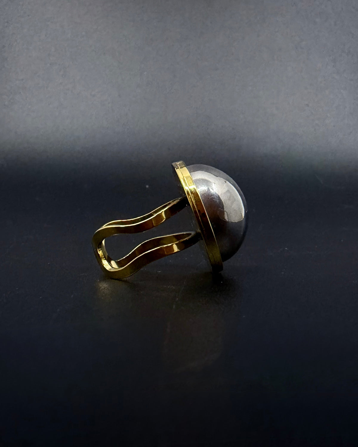 Cassini Halo Adjustable Ring - Gold / Silver 20mm