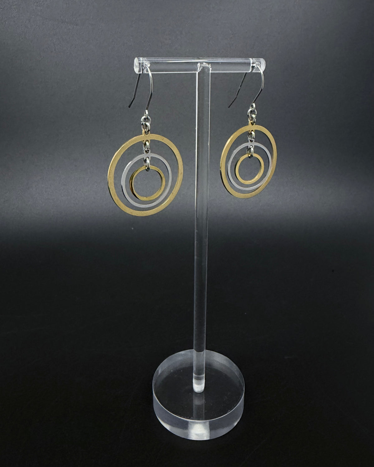 Cassini Align Earrings - Silver / Gold 30mm