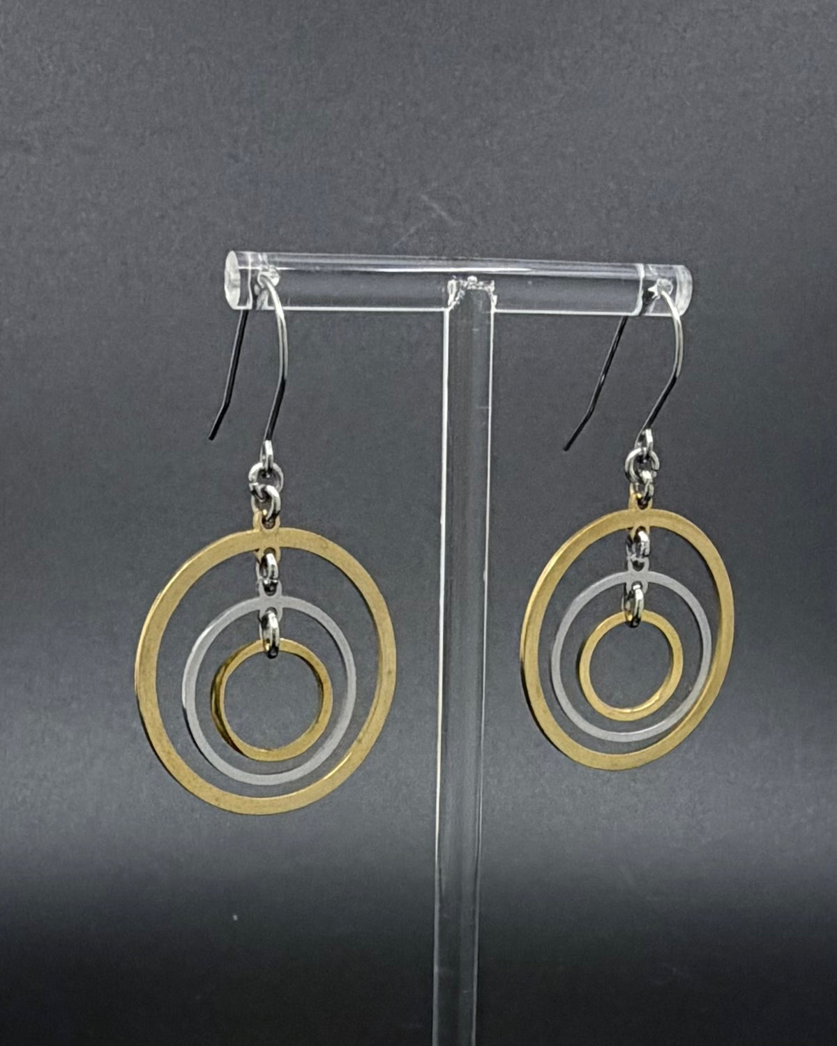 Cassini Align Earrings - Silver / Gold 30mm