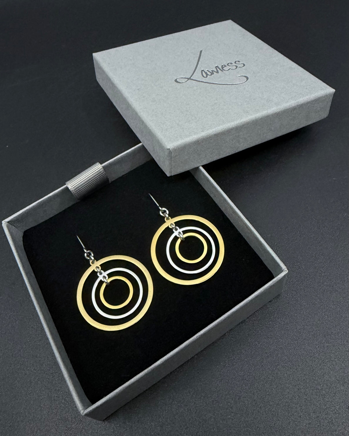 Cassini Align Earrings - Silver / Gold 30mm