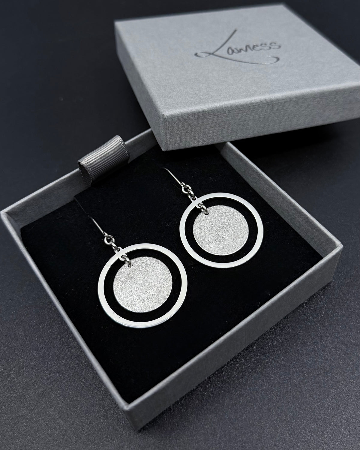 Cassini Halo Earrings - Silver 30mm