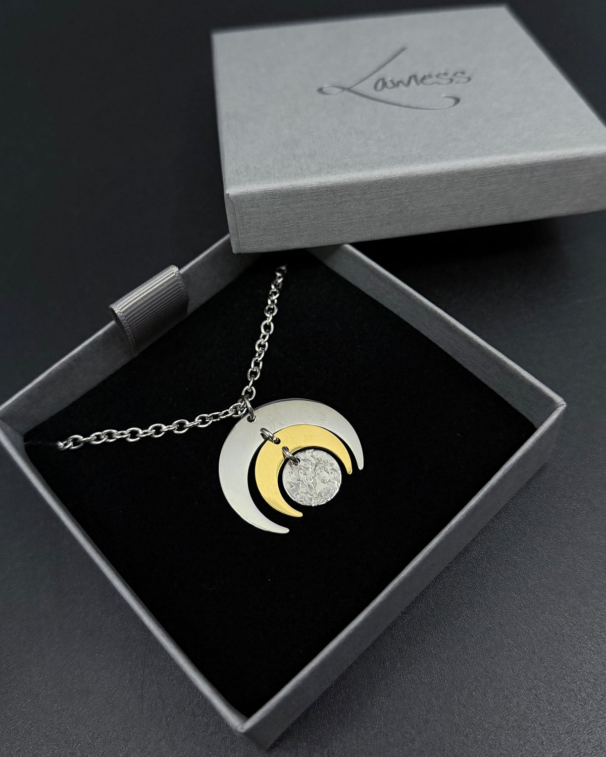 Luna Phase Necklace - 30mm  Silver / Gold