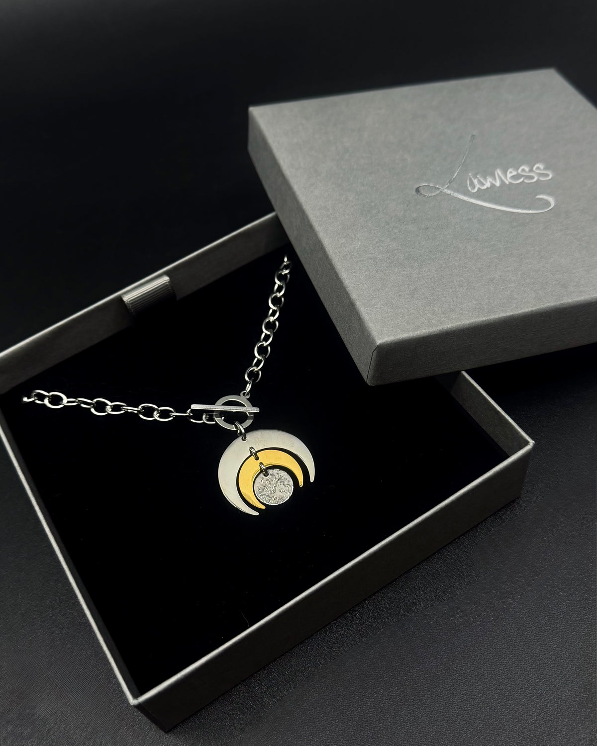 Luna Toggle Necklace - 30mm Silver / Gold