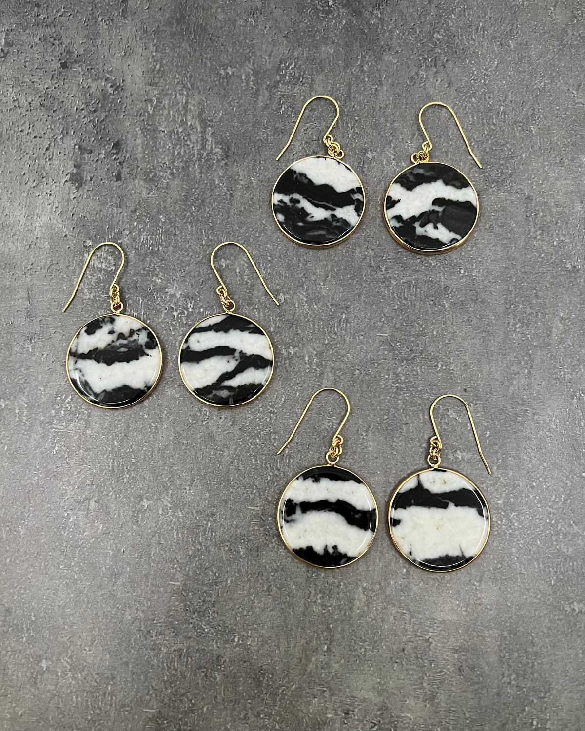 The Shadow edit - Nebulae Veil Earrings - Zebra Agate