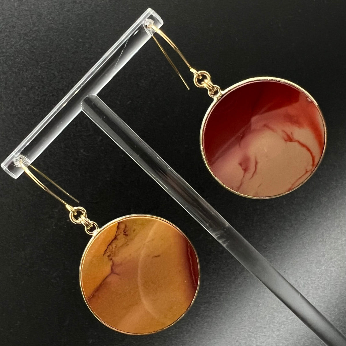 Nebulae Ember Earrings - Mookaite / Gold image 0