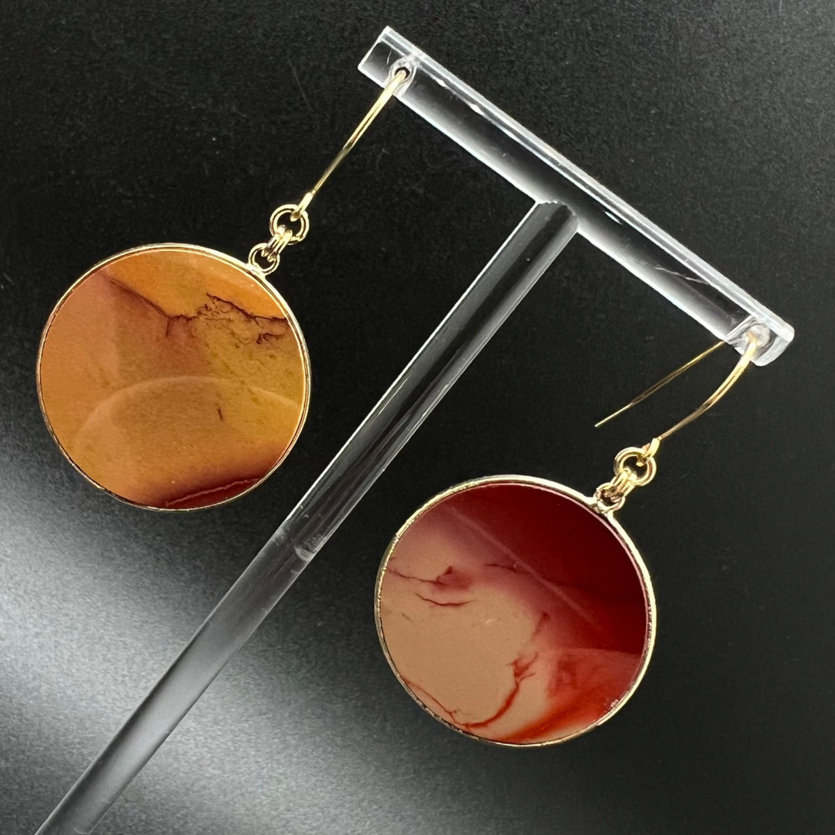 Nebulae Ember Earrings - Mookaite / Gold image 3